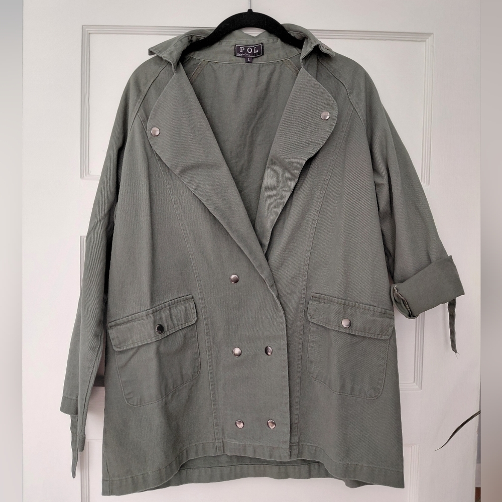 POL Women's Olive Utility Jacket